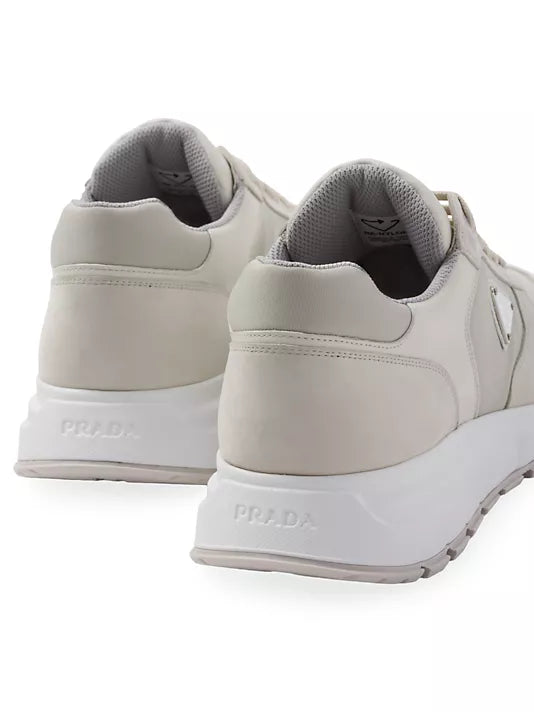 Prada Nubuck and Re-Nylon High-Top Sneakers