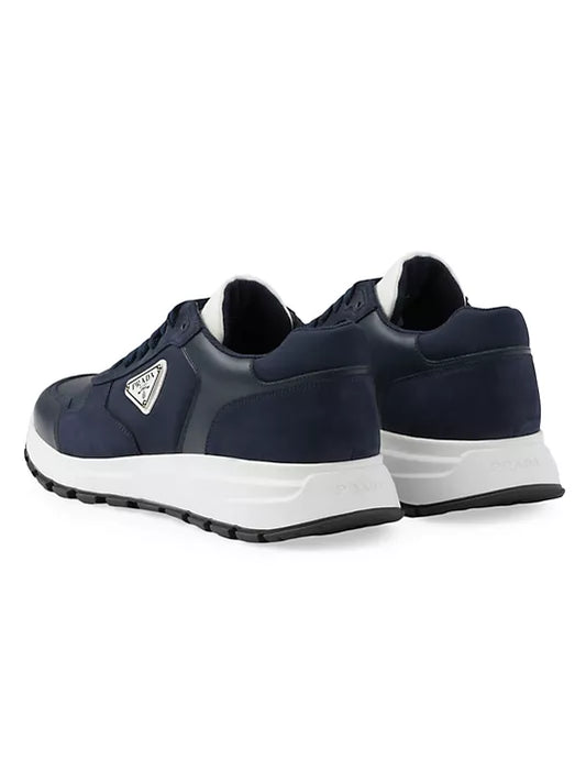 Prada  Nubuck and Re-Nylon High-Top Sneakers